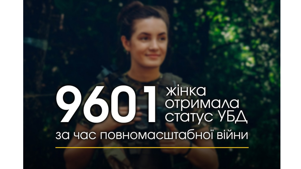 За час повномасштабної війни 9601 жінка отримала статус УБД